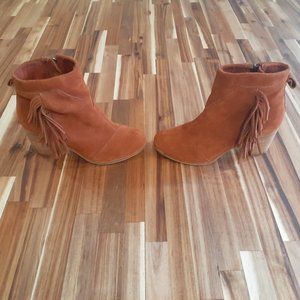 Toms Ankle Boots w/ Suede Fringe